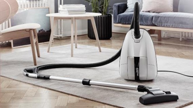 White Elite vacuum cleaner in the living room