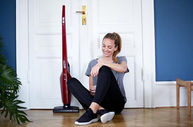 Red easy stick vacuum cleaner