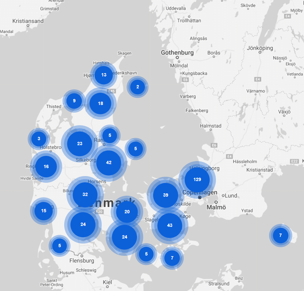 Nilfisk Dealer Map Denmark