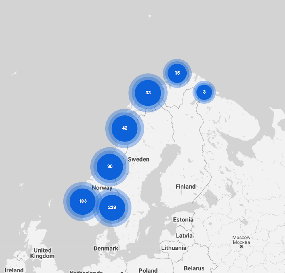 Nilfisk Dealer Map Norway