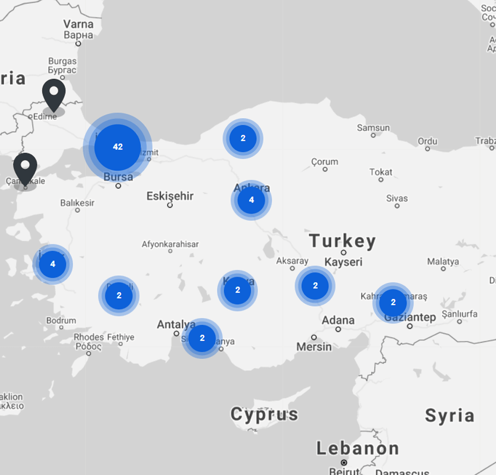 Nilfisk Dealer Map Turkey